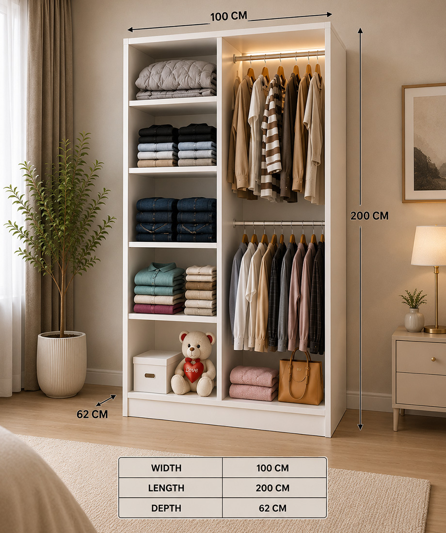 MILAN WARDROBE 100/120/150/180/203/250cm - Image 6