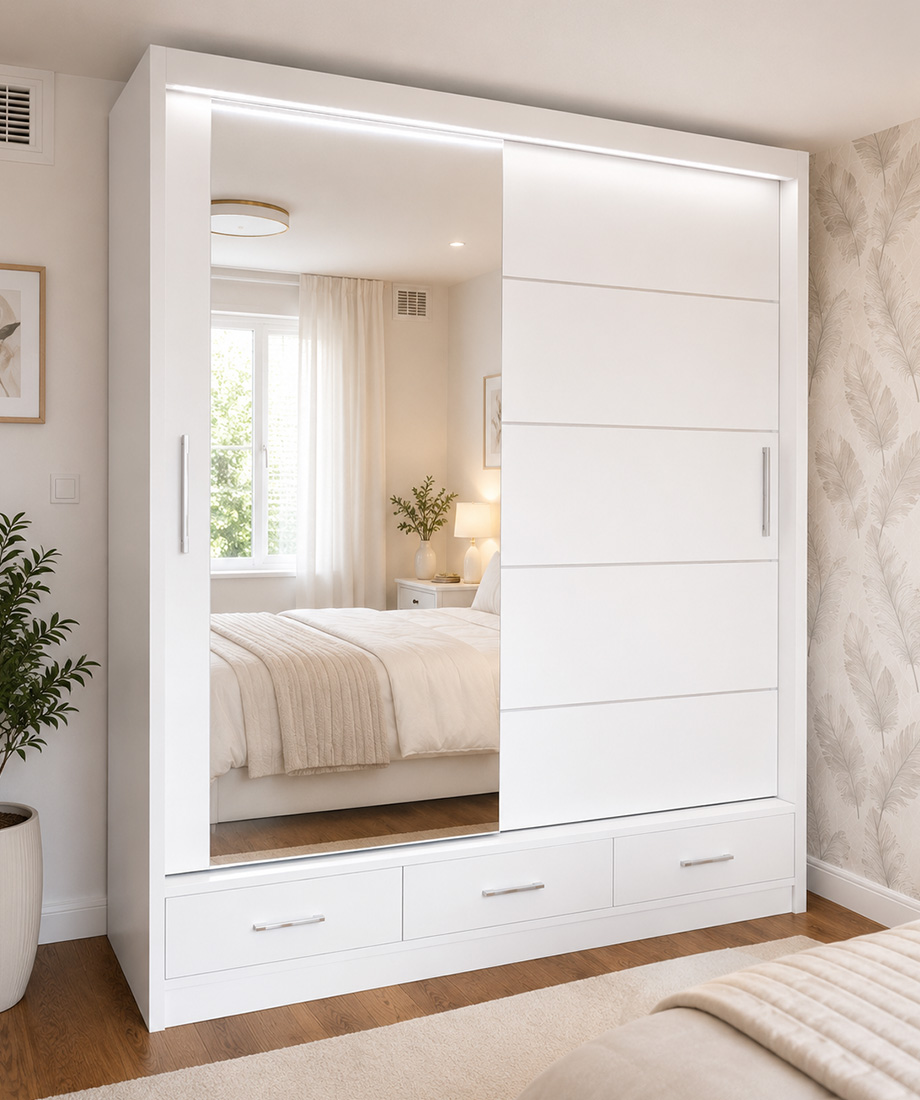 FLORENCE 205CM & 256 GLOSSY WARDROBE - Image 2
