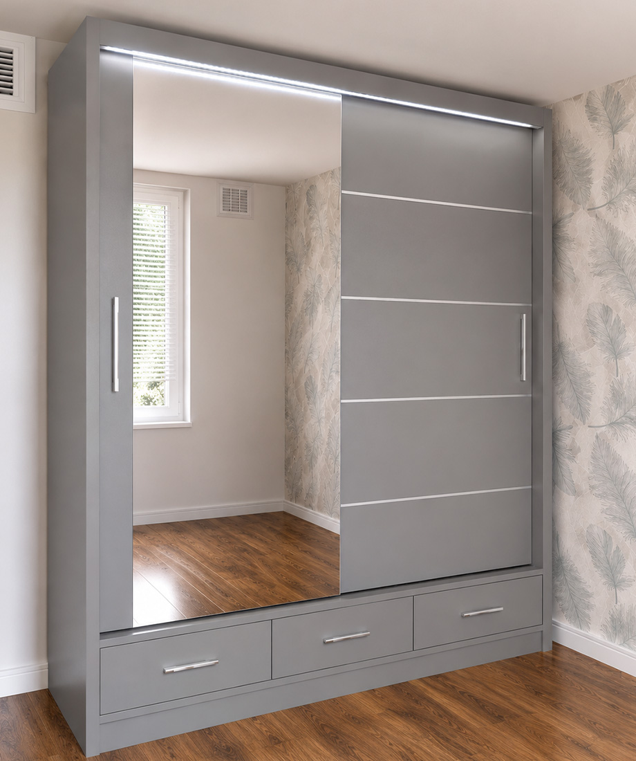 FLORENCE 205CM & 256 GLOSSY WARDROBE - Image 4