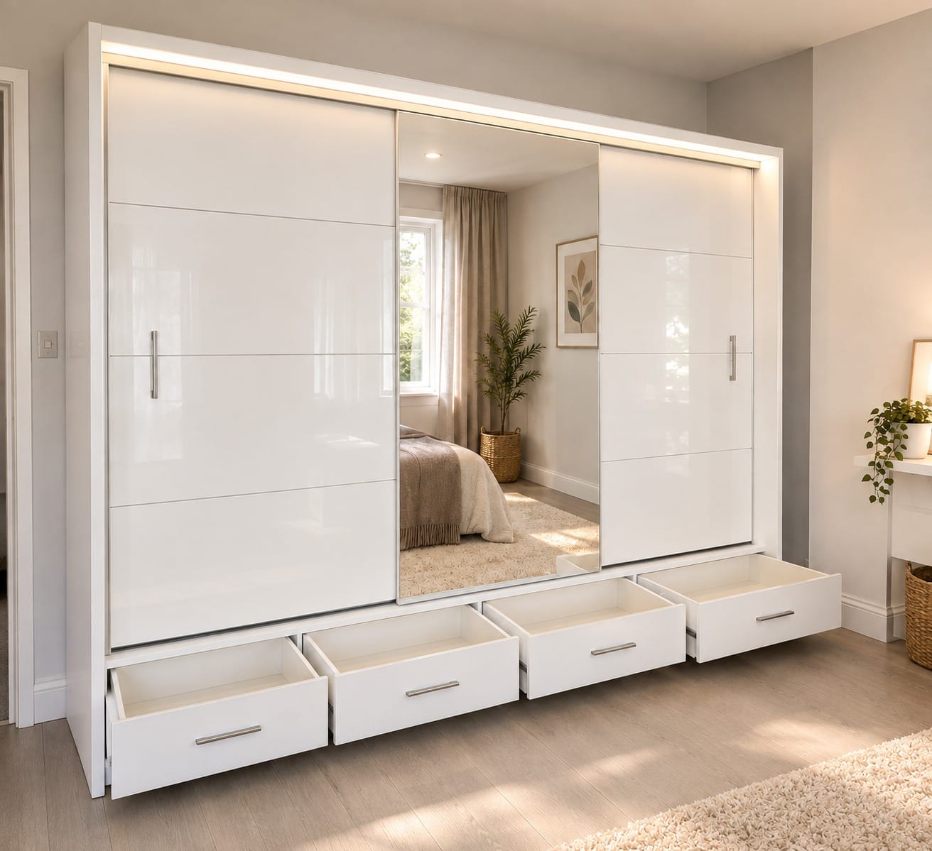 FLORENCE 205CM & 256 GLOSSY WARDROBE - Image 5