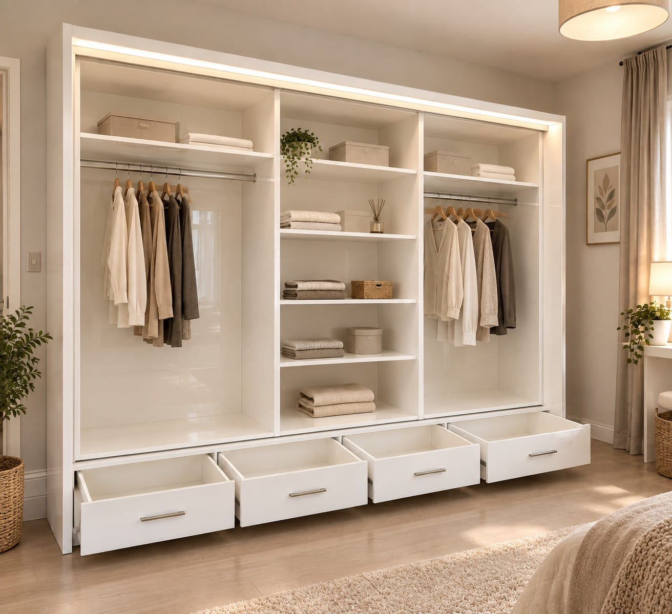 FLORENCE 205CM & 256 GLOSSY WARDROBE - Image 6