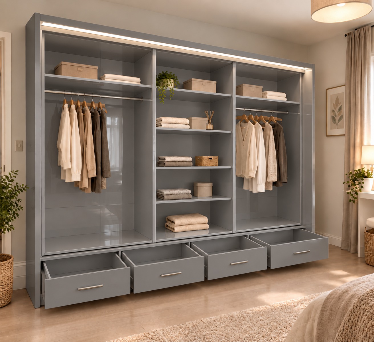 FLORENCE 205CM & 256 GLOSSY WARDROBE - Image 10
