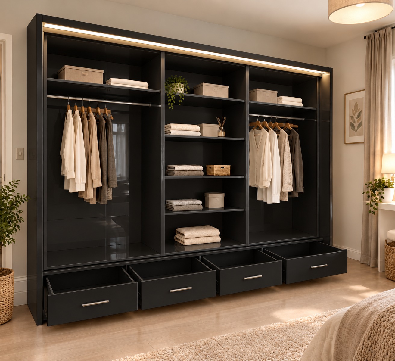 FLORENCE 205CM & 256 GLOSSY WARDROBE - Image 8